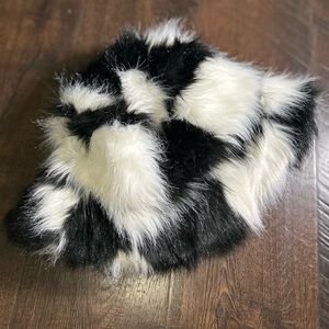 ASOS Black and White Faux Fur Bucket Hat